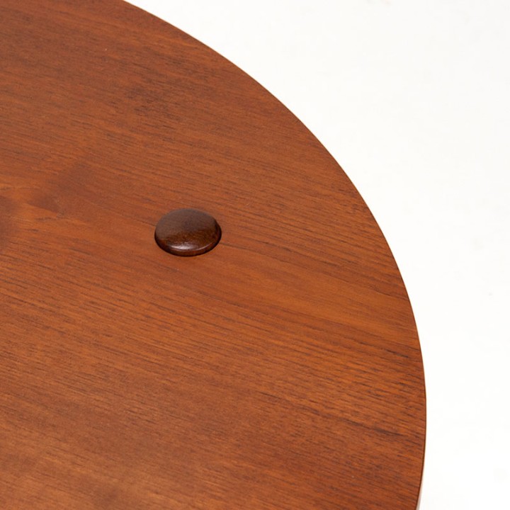 Mid-Century Deense rond model salontafel in teak