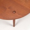 Mid-Century Deense rond model salontafel in teak