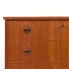 Mid-Century teakhouten commode ladekast met bolle voorzijde