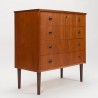 Mid-Century teak chest of drawers with a curved front