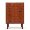 Ladekast met 6 lades Mid-Century Deens model in teak