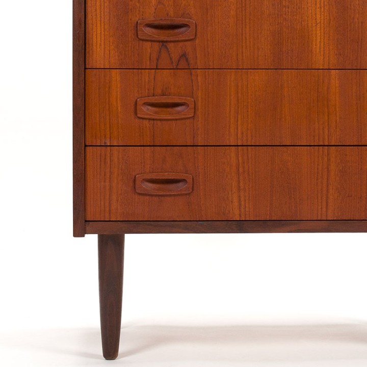 Ladekast met 6 lades Mid-Century Deens model in teak