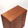Ladekast met 6 lades Mid-Century Deens model in teak