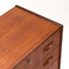 Ladekast met 6 lades Mid-Century Deens model in teak