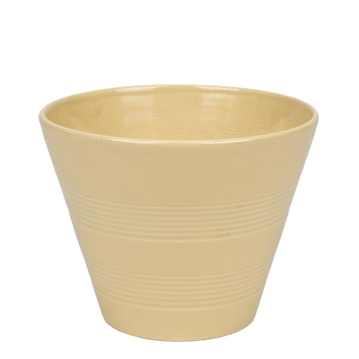Yellow vintage flower pot from the Erica ceramics factory