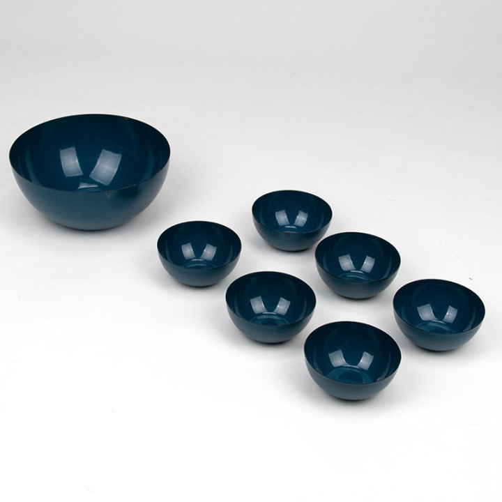 Kaj Franck Mid-Century emaille set van 7 schalen