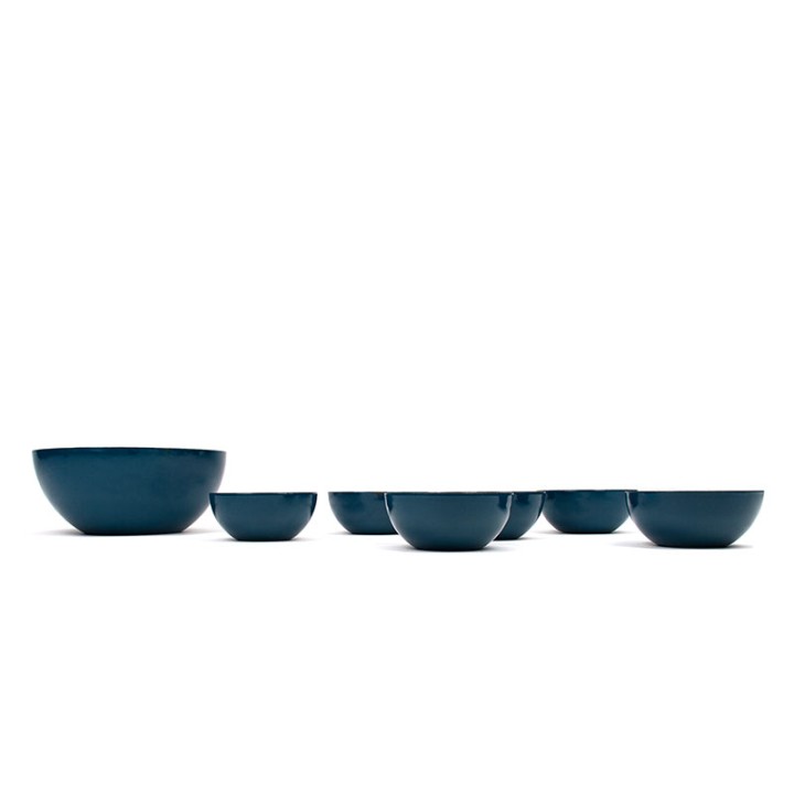Kaj Franck Mid-Century enamel set of 7 bowls