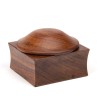 Small rosewood Mid-Century storage box with domed lid