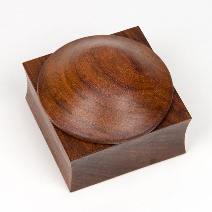 Palissander klein Mid-Century opbergbakje met bolle deksel