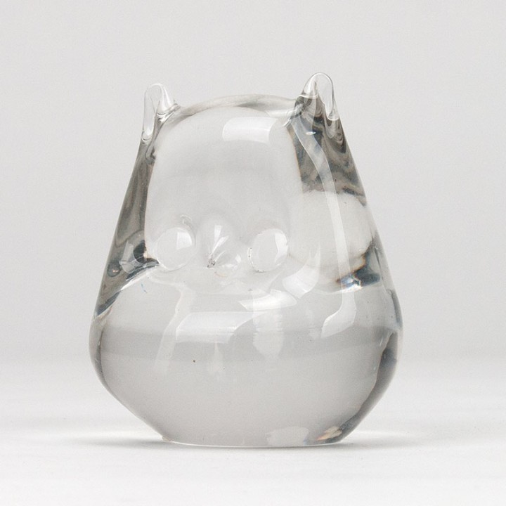 Swedish vintage paperweight by FM Konstglas in the shape of an