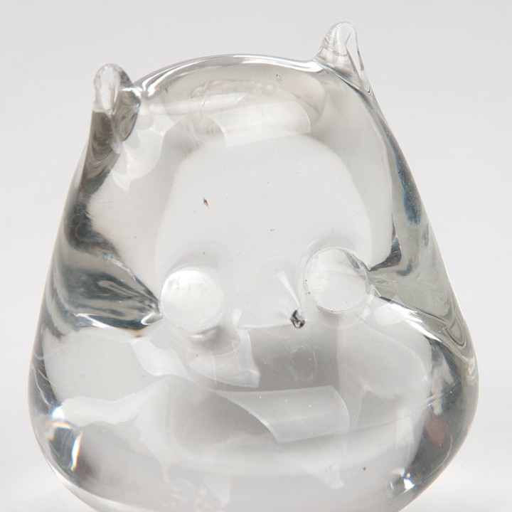 Swedish vintage paperweight by FM Konstglas in the shape of an