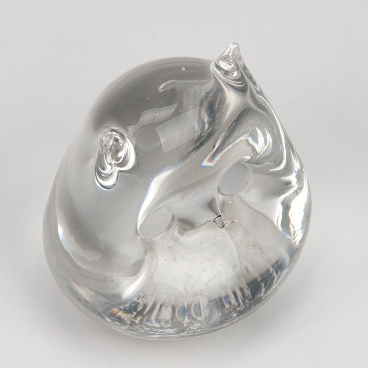 Swedish vintage paperweight by FM Konstglas in the shape of an