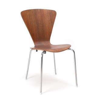 Plywood Mid-Century Deense teakhouten stoel