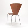 Plywood Mid-Century Deense teakhouten stoel