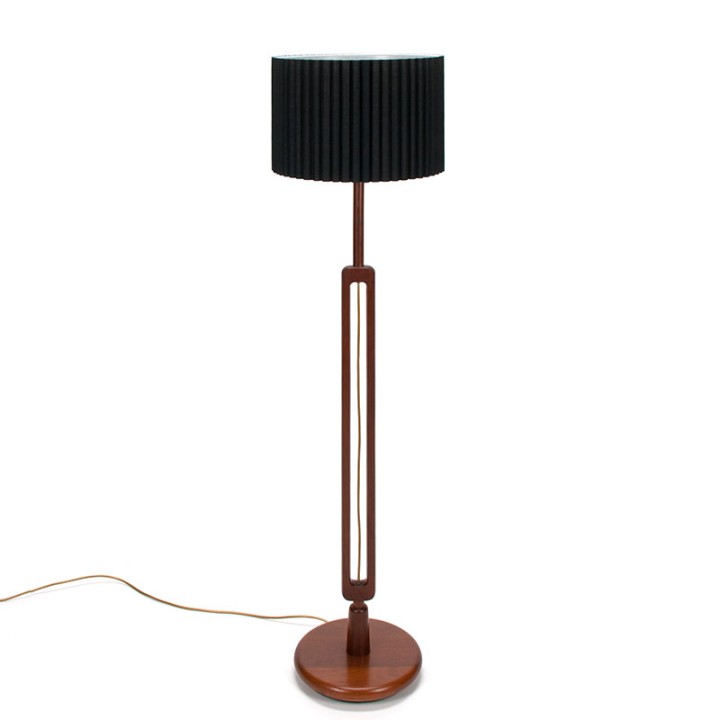 Mid-Century teak floor lamp with a special shape