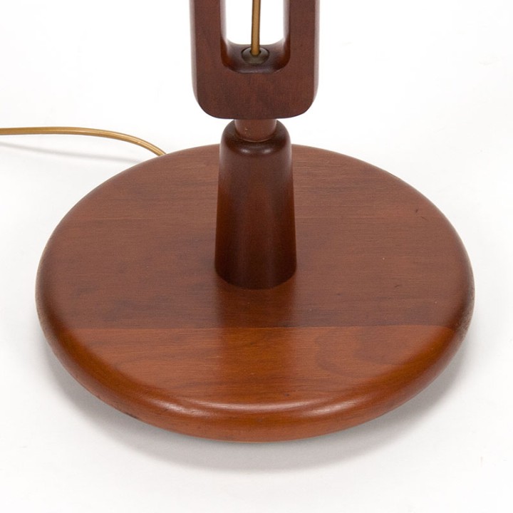 Mid-Century vloerlamp teakhout in bijzondere vorm