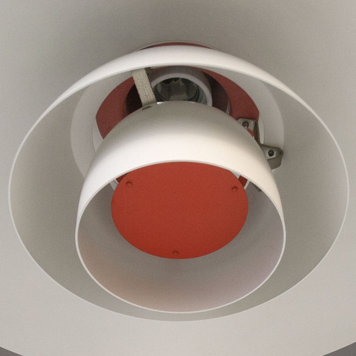 White vintage model PH 4/3 pendant lamp with diffuser