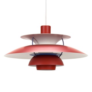Red early Mid-Century model PH 5 by Poul Henningsen