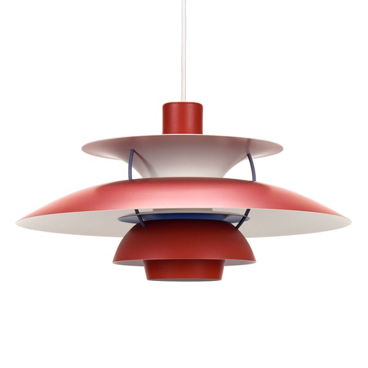 Rood vroeg Mid-Century model PH 5 van Poul Henningsen