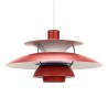 Red early Mid-Century model PH 5 by Poul Henningsen