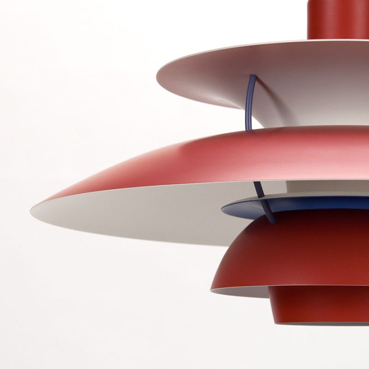 Rood vroeg Mid-Century model PH 5 van Poul Henningsen
