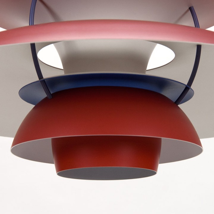Rood vroeg Mid-Century model PH 5 van Poul Henningsen