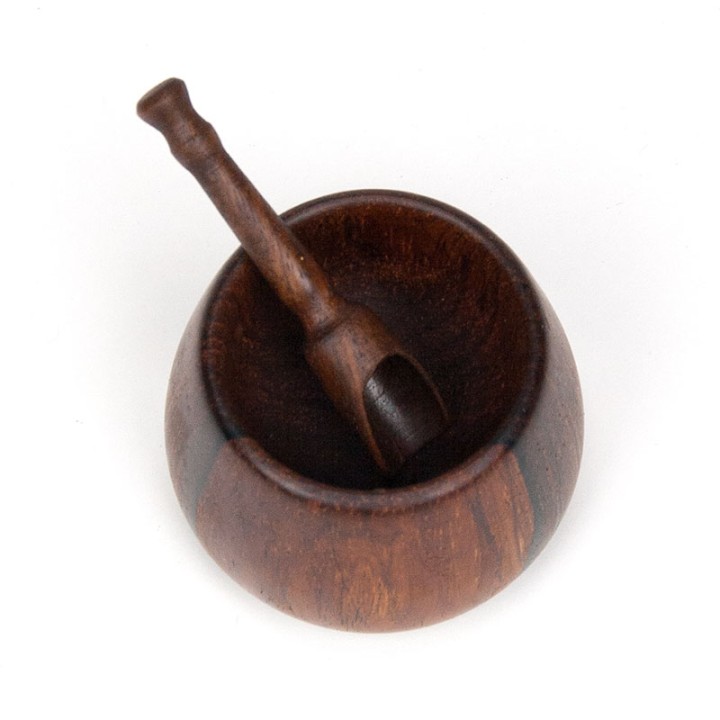 Mid-Century Danish mini saltcellar with scoop in rosewood