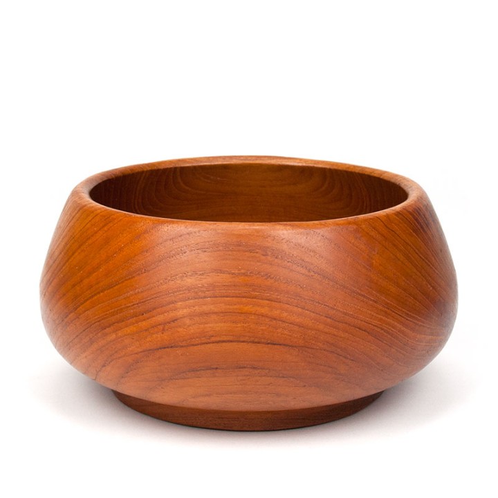 Groot model teakhouten Mid-Century serveer- en/ of saladeschaal