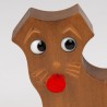 Vintage houten set van 2 boekensteunen als hond