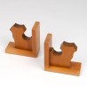 Vintage wooden set of 2 dog-shaped bookends