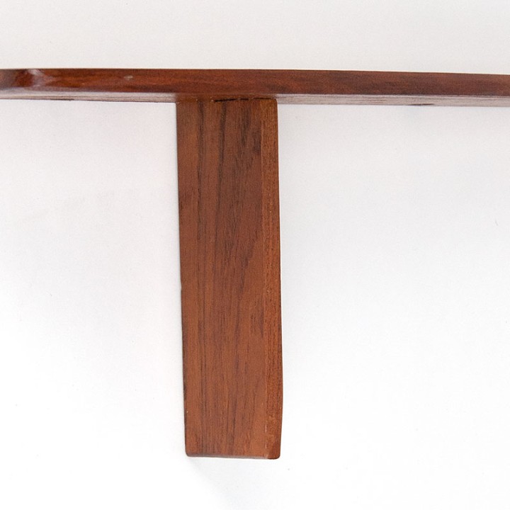 Danish teak organically shaped vintage small wall shelf