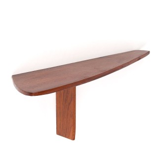 Danish teak organically shaped vintage small wall shelf