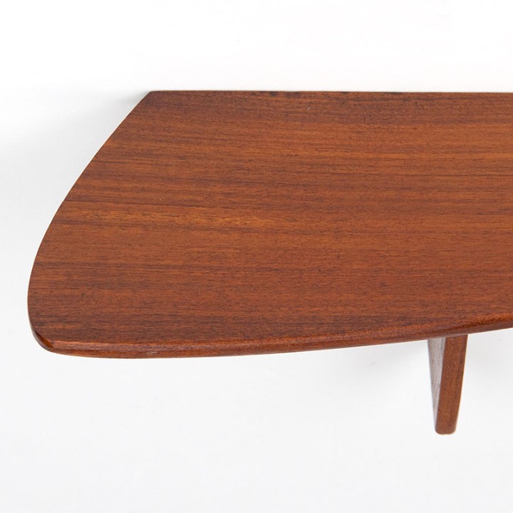 Danish teak organically shaped vintage small wall shelf