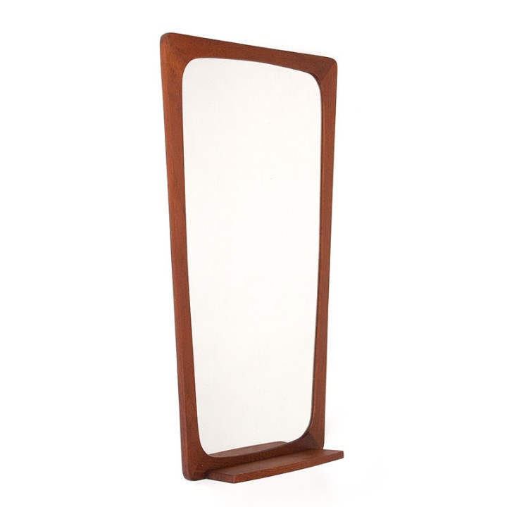 Danish vintage Mid-Century mirror with small shelf