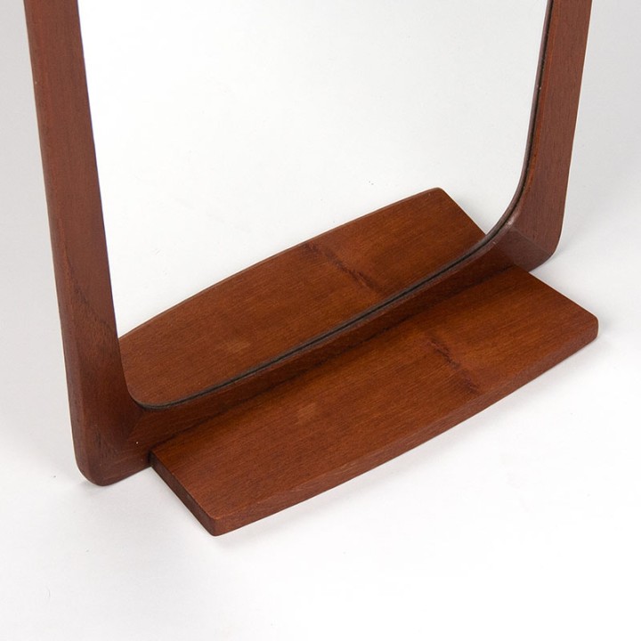 Danish vintage Mid-Century mirror with small shelf