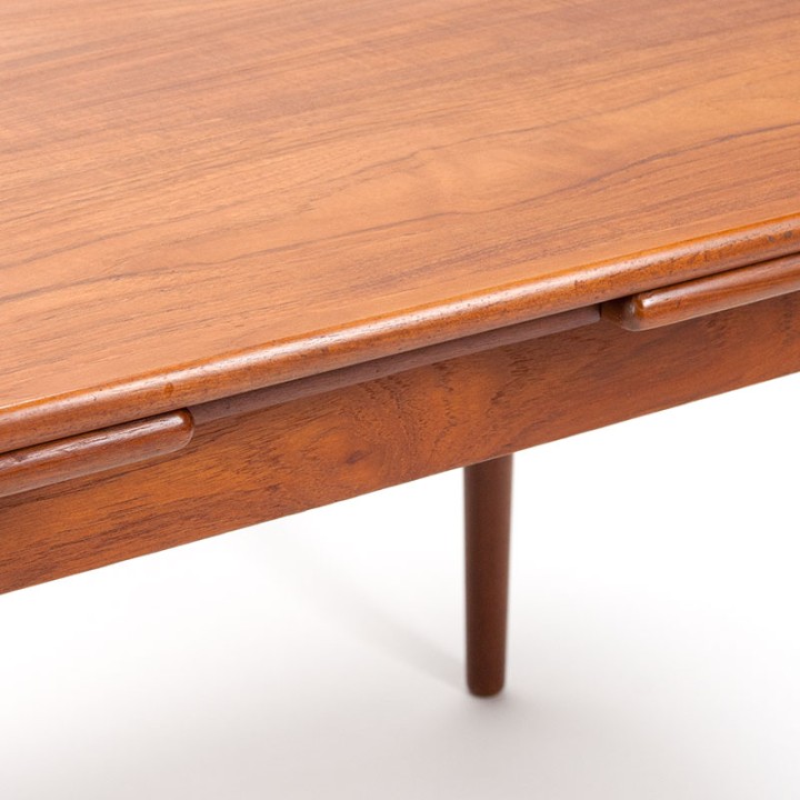 Deense uitschuifbare teakhouten Mid-Century eettafel