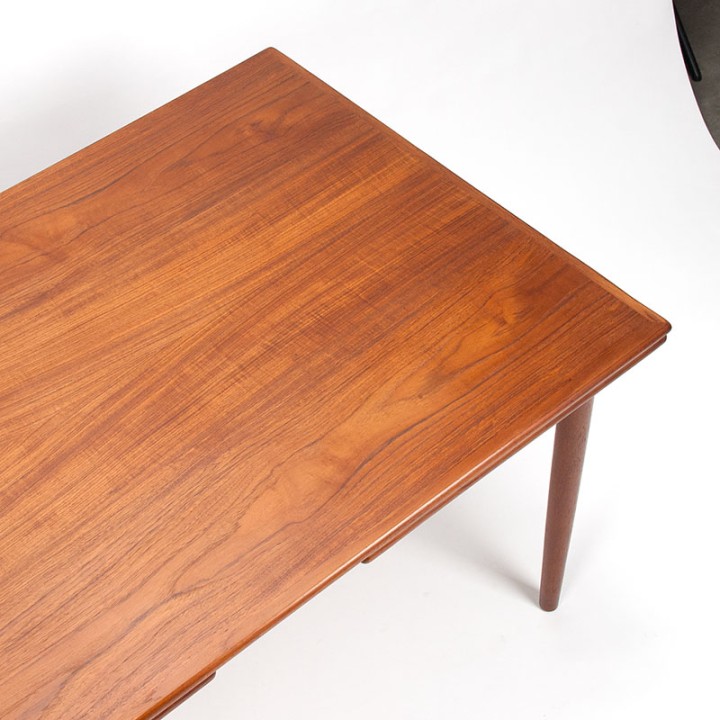 Deense uitschuifbare teakhouten Mid-Century eettafel