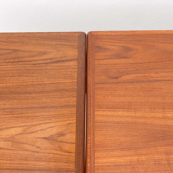 Deense uitschuifbare teakhouten Mid-Century eettafel