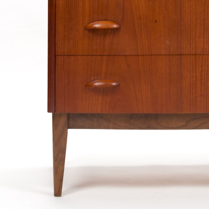Teakhouten groot model Deense Mid-Century vintage ladekast
