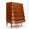Teakhouten groot model Deense Mid-Century vintage ladekast