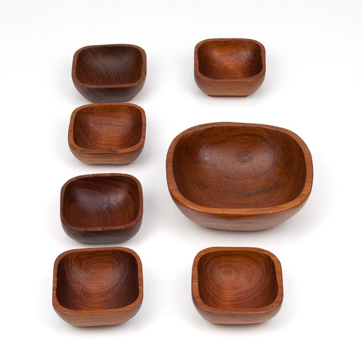 Pinda set in teak vintage jaren zestig