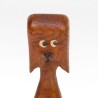 Mid-Century teak wood figurine of a dog