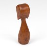 Mid-Century teak wood figurine of a dog