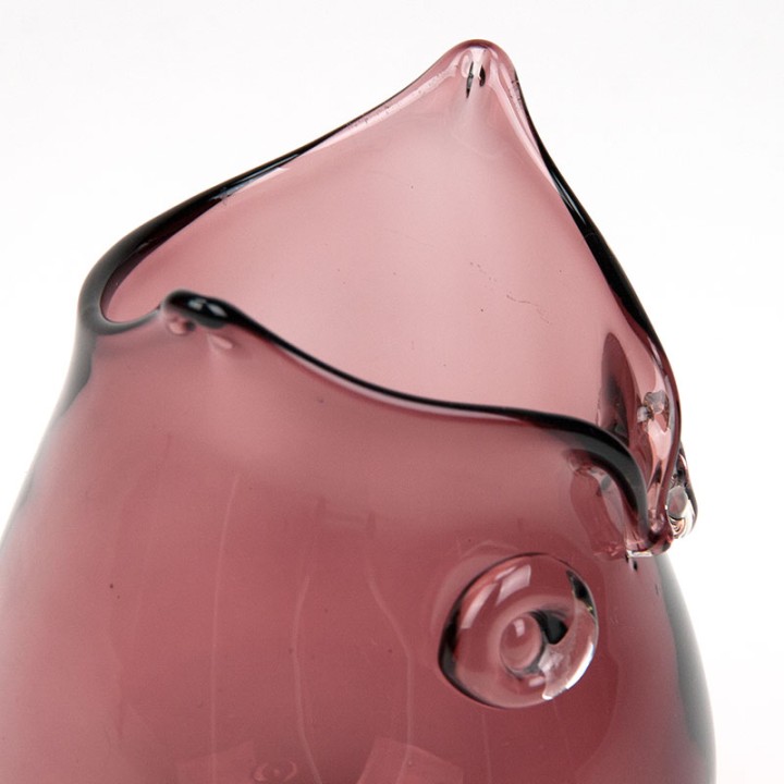 Mid-Century vintage paarse vaas vormgegeven als uil