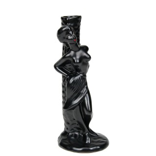 Mid-Century jaren 50/60 vaas met vrouw staand tegen palmboom