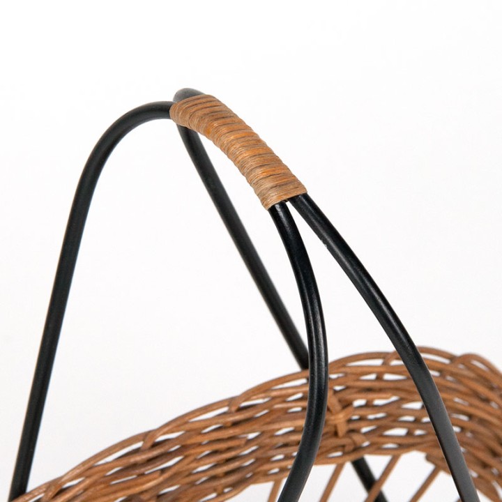 Mid-Century magazine/ krantenrek met riet