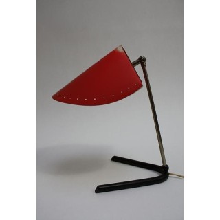 1950's design tafellamp rode kap - Retro Studio
