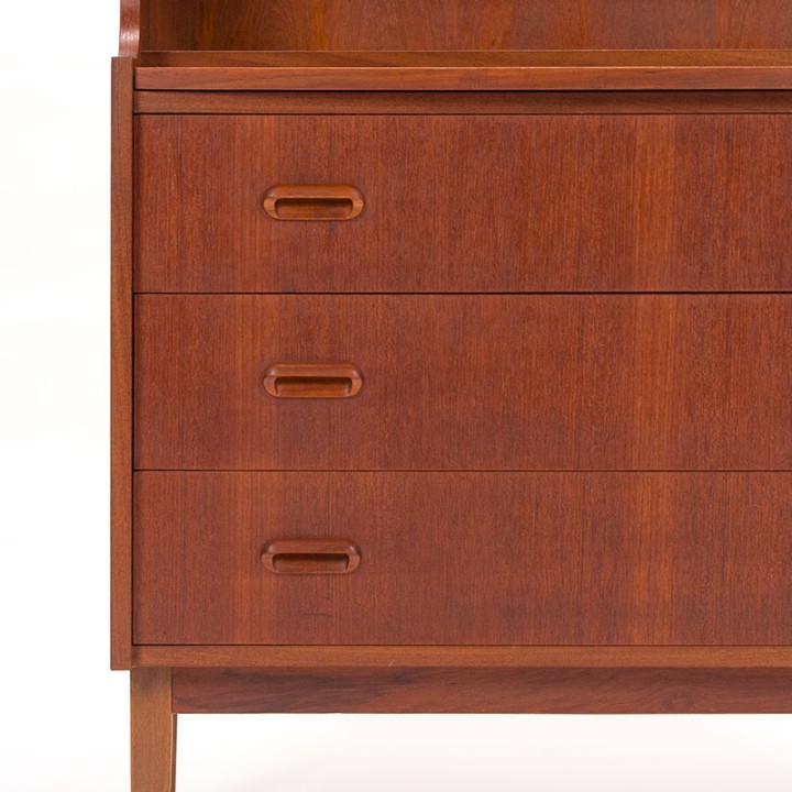 Deens teak Mid-Century boekenkast en secretaire meubel