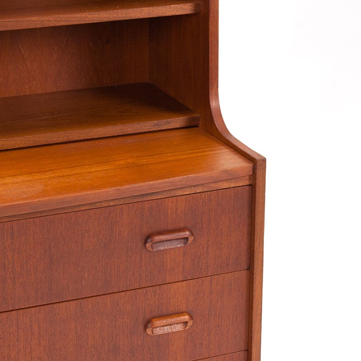 Deens teak Mid-Century boekenkast en secretaire meubel