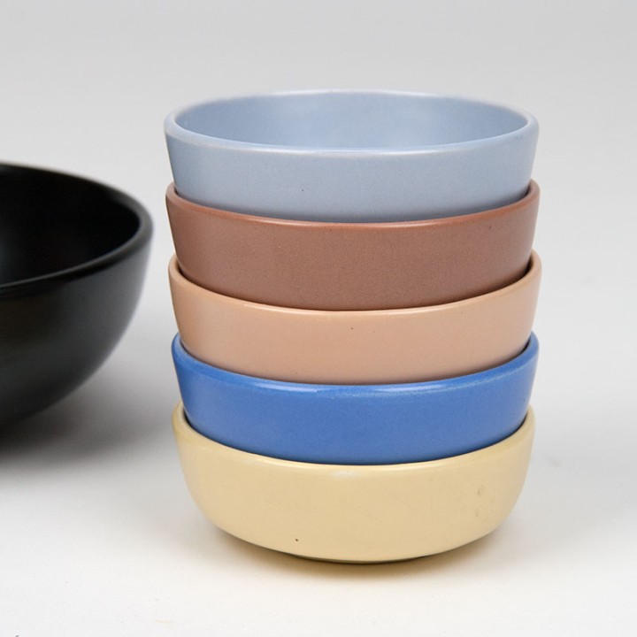 Pastelkleurige Flora Gouda vintage Mid-Century pinda set